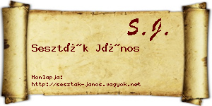 Seszták János névjegykártya